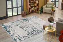 Teppich >Ilena< in Blau, 100% Polyester - 150x80cm...