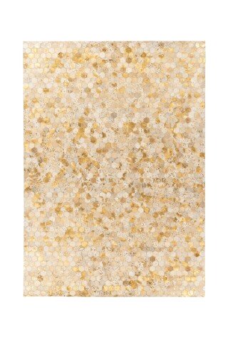 Teppich >Lavin< in Gold, 100% Leder - 170x120cm (LxB)