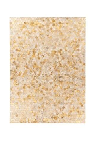 Teppich >Lavin< in Gold, 100% Leder - 230x160cm (LxB)