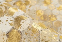 Teppich >Lavin< in Gold, 100% Leder - 230x160cm (LxB)