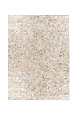 Teppich >Lavin< in Silber, 100% Leder - 170x120cm (LxB)