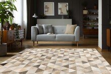 Teppich >Lavin< in Grau, 100% Leder - 150x80cm (LxB)