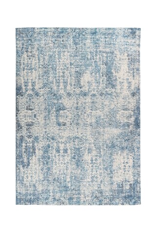 Teppich >Perry< in Blau, 75% Baumwolle / 25% Polyester - 150x80cm (LxB)