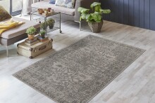 Teppich >Perry< in Grün / Taupe, 75% Baumwolle / 25% Polyester - 150x80cm (LxB)