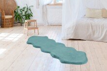 Teppich >Rabbit Double< in Türkis, 100% Polyester - 180x60cm (LxB)