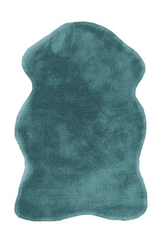 Teppich >Rabbit Sheepskin< in Türkis, 100% Polyester - 90x60cm (LxB)