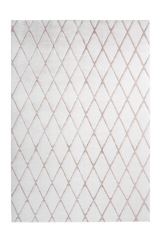 Teppich >Vivica< in Weiß / Rosé, 100% Polyester - 150x80cm (LxB)