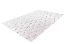 Teppich >Vivica< in Weiß / Rosé, 100% Polyester - 150x80cm (LxB)