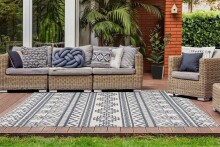 Teppich >Yoga< in Anthrazit / Elfenbein, 100% Polyester - 150x80cm (LxB)