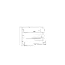 Kommode >RICCIANO< 3 Schübe, Stabeiche / Betonoptik Dunkelgrau - 99,8x79,9x41,5cm (B/H/T)