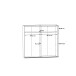 Schwebetürenschrank >RICCIANO< 2 Böden, 2 Stangen, Stabeiche/ Dunkelgrau - 220,1x210,5x61,2cm (B/H/T)