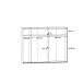 Schwebetürenschrank >RICCIANO< 3 Böden, 3 Stangen, Stabeiche/ Betonoptik - 269,9x210,5x61,2cm (B/H/T)
