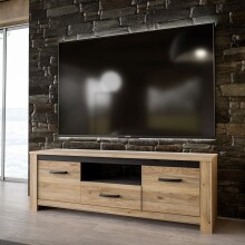 TV-Schrank >SAN CAYETANO< 2 Türen, 1 Schub, 1 Fach, Mauvella Eiche - 161,4x54,1x42,2cm (B/H/T)