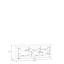TV-Schrank >SAN CAYETANO< 2 Türen, 1 Schub, 1 Fach, Mauvella Eiche - 161,4x54,1x42,2cm (B/H/T)
