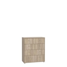 Kommode >TEMPRA2< 4 Schubladen, in Sonoma Eiche Dekor - 73,7x85,5x34,8cm (BxHxT)