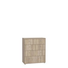 Kommode >TEMPRA2< 4 Schubladen, in Sonoma Eiche Dekor - 73,7x85,5x34,8cm (BxHxT)