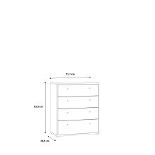 Kommode >TEMPRA2< 4 Schubladen, in Sonoma Eiche Dekor - 73,7x85,5x34,8cm (BxHxT)