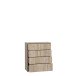 Kommode >TEMPRA2< 4 Schubladen, in Sonoma Eiche Dekor - 73,7x85,5x34,8cm (BxHxT)