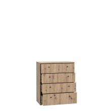 Kommode >TEMPRA2< 4 Schubladen, Artisan Eiche Dekor - 73,7x85,5x34,8cm (BxHxT)