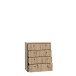 Kommode >TEMPRA2< 4 Schubladen, Artisan Eiche Dekor - 73,7x85,5x34,8cm (BxHxT)