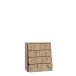 Kommode >TEMPRA2< 4 Schubladen, Artisan Eiche Dekor - 73,7x85,5x34,8cm (BxHxT)