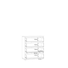 Kommode >TEMPRA 2< 4 Schubladen, weiss - 73,7x85,5x34,8cm (B/H/T)