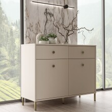 Kommode >SALVATRICE< 2 Türen, 2 Schübe, in Sand - 113,7x89,6x41,5cm (BxHxT)