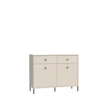 Kommode >SALVATRICE< 2 Türen, 2 Schübe, in Sand - 113,7x89,6x41,5cm (BxHxT)