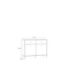 Kommode >SALVATRICE< 2 Türen, 2 Schübe, in Sand - 113,7x89,6x41,5cm (BxHxT)