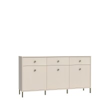 Sideboard >SALVATRICE< 3 Türen, 3 Schübe, in sand - 168,4x89,6x41,5cm (B/H/T)