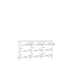 Sideboard >SALVATRICE< 3 Türen, 3 Schübe, in sand - 168,4x89,6x41,5cm (B/H/T)