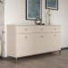 Sideboard >SALVATRICE< 3 Türen, 3 Schübe, in sand - 168,4x89,6x41,5cm (B/H/T)