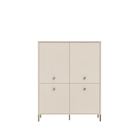 Highboard >SALVATRICE< 4 Türen, 8 Fächer, in sand - 113,7x144x41,5cm (B/H/T)