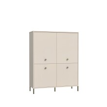 Highboard >SALVATRICE< 4 Türen, 8 Fächer, in sand - 113,7x144x41,5cm (B/H/T)