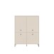 Highboard >SALVATRICE< 4 Türen, 8 Fächer, in sand - 113,7x144x41,5cm (B/H/T)