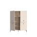 Highboard >SALVATRICE< 4 Türen, 8 Fächer, in sand - 113,7x144x41,5cm (B/H/T)