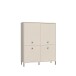 Highboard >SALVATRICE< 4 Türen, 8 Fächer, in sand - 113,7x144x41,5cm (B/H/T)