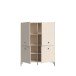 Highboard >SALVATRICE< 4 Türen, 8 Fächer, in sand - 113,7x144x41,5cm (B/H/T)