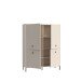 Highboard >SALVATRICE< 4 Türen, 8 Fächer, in sand - 113,7x144x41,5cm (B/H/T)