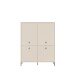 Highboard >SALVATRICE< 4 Türen, 8 Fächer, in sand - 113,7x144x41,5cm (B/H/T)