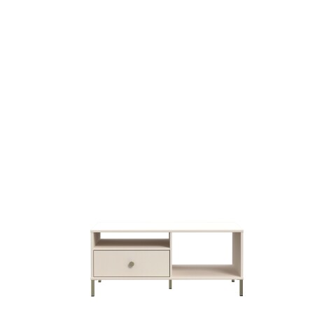 Couchtisch >SALVATRICE< 2 Schübe, 2 Fächer, in sand - 110x48x60cm (B/H/T)