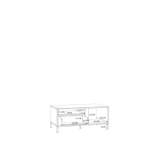 Couchtisch >SALVATRICE< 2 Schübe, 2 Fächer, in sand - 110x48x60cm (B/H/T)