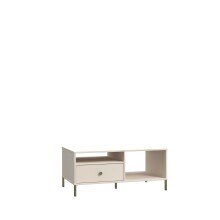 Couchtisch >SALVATRICE< 2 Schübe, 2 Fächer, in sand - 110x48x60cm (B/H/T)