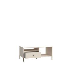 Couchtisch >SALVATRICE< 2 Schübe, 2 Fächer, in sand - 110x48x60cm (B/H/T)