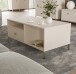 Couchtisch >SALVATRICE< 2 Schübe, 2 Fächer, in sand - 110x48x60cm (B/H/T)