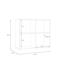 Kommode >CARDIGAN< 2 Türen, 2 Böden, Artisan Eiche / Schwarz - 95,8x82,3x34,3cm (BxHxT)