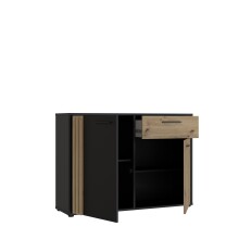 Sideboard >CARDIGAN< 2 Türen, 1 Schub, Artisan Eiche / Schwarz - 115,8x82,3x34,3cm (BxHxT)