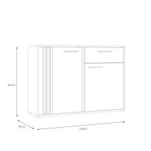 Sideboard >CARDIGAN< 2 Türen, 1 Schub, Artisan Eiche / Schwarz - 115,8x82,3x34,3cm (BxHxT)