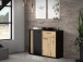 Sideboard >CARDIGAN< 2 Türen, 1 Schub, Artisan Eiche / Schwarz - 115,8x82,3x34,3cm (BxHxT)