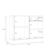 Sideboard >CARDIGAN< 2 Türen, 1 Schub, Weiss / Artisan Eiche - 115,8x82,3x34,3cm (BxHxT)